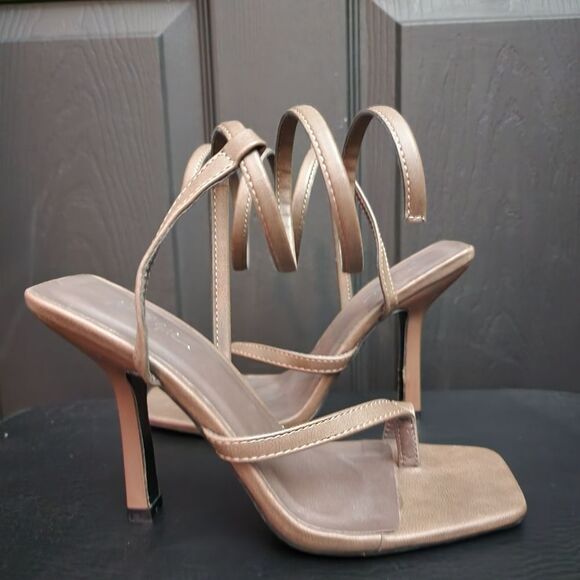 Nasty Gal Square Toe Wrap Around Stiletto Heels - Picture 7 of 14